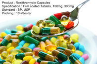 Ντυμένες ταμπλέτες ταινιών καψών Roxithromycin, 150mg, προφορικά αντιβιοτικά φαρμάκων 300mg