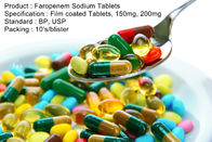 Ντυμένες ταμπλέτες ταινιών ταμπλετών νατρίου Faropenem, 150mg, προφορικά αντιβιοτικά φαρμάκων 200mg