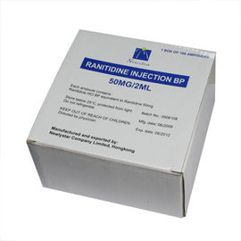 50mg/2ml μικρή έγχυση υδροχλωριδίου Ranitidine όγκου παρεντερική