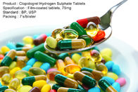 Ταινία-ντυμένες ταμπλέτες ταμπλέτες θειικού άλατος υδρογόνου Clopidogrel, προφορικά φάρμακα 75mg