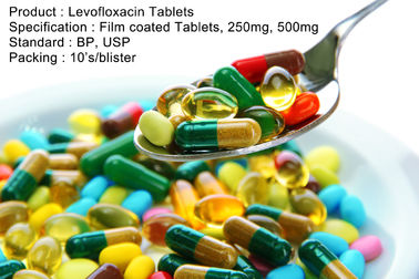 Ντυμένες ταμπλέτες ταινιών ταμπλετών Levofloxacin, 250mg, προφορικά αντιβιοτικά φαρμάκων 500mg