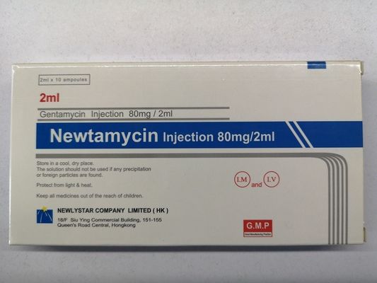 Gentamycin θειικού άλατος παρεντερικά αντιβιοτικά 40mg/2ml 80mg/2ml όγκου εγχύσεων μικρά